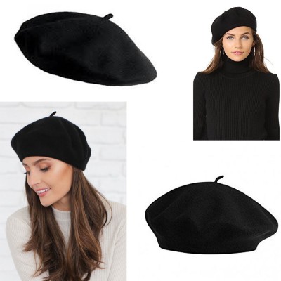 1pc  100% Warm Wool Winter Girl Beret French Artist Beanie Hat Ski Cap Gift  eb-35924245